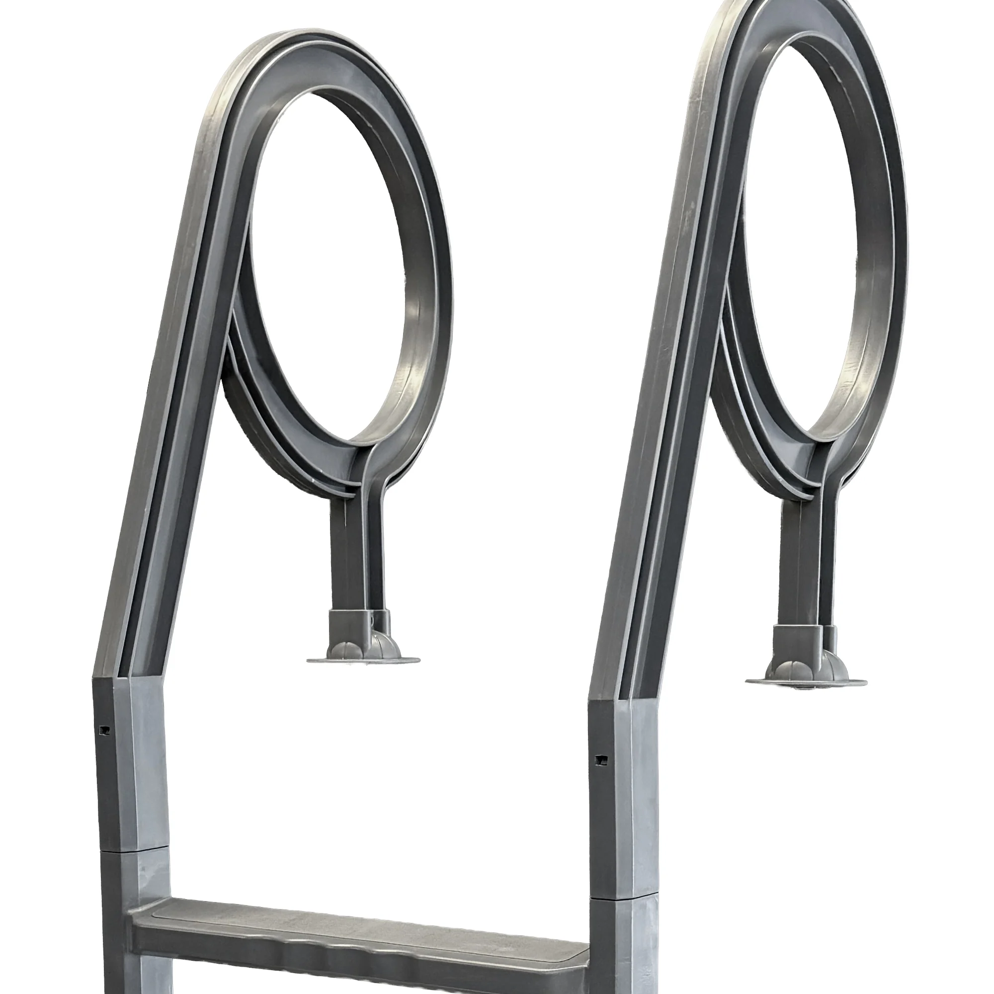 Échelle de deck en résine gris foncée pour piscine hors terre - 43A-GREY-BX - Image 2