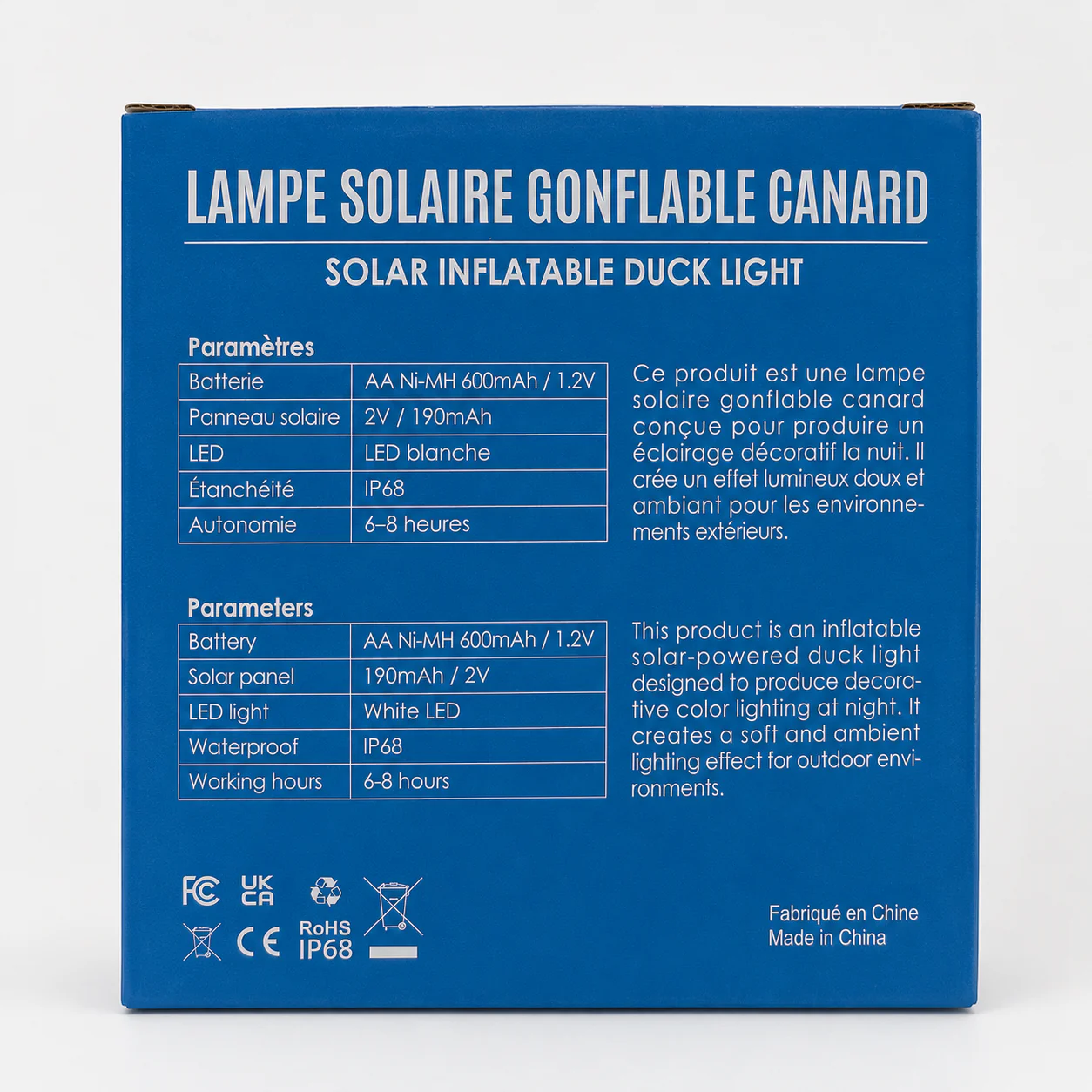 Lampe solaire gonflable en forme de canard pour piscine et spa - CT218 - Image 3