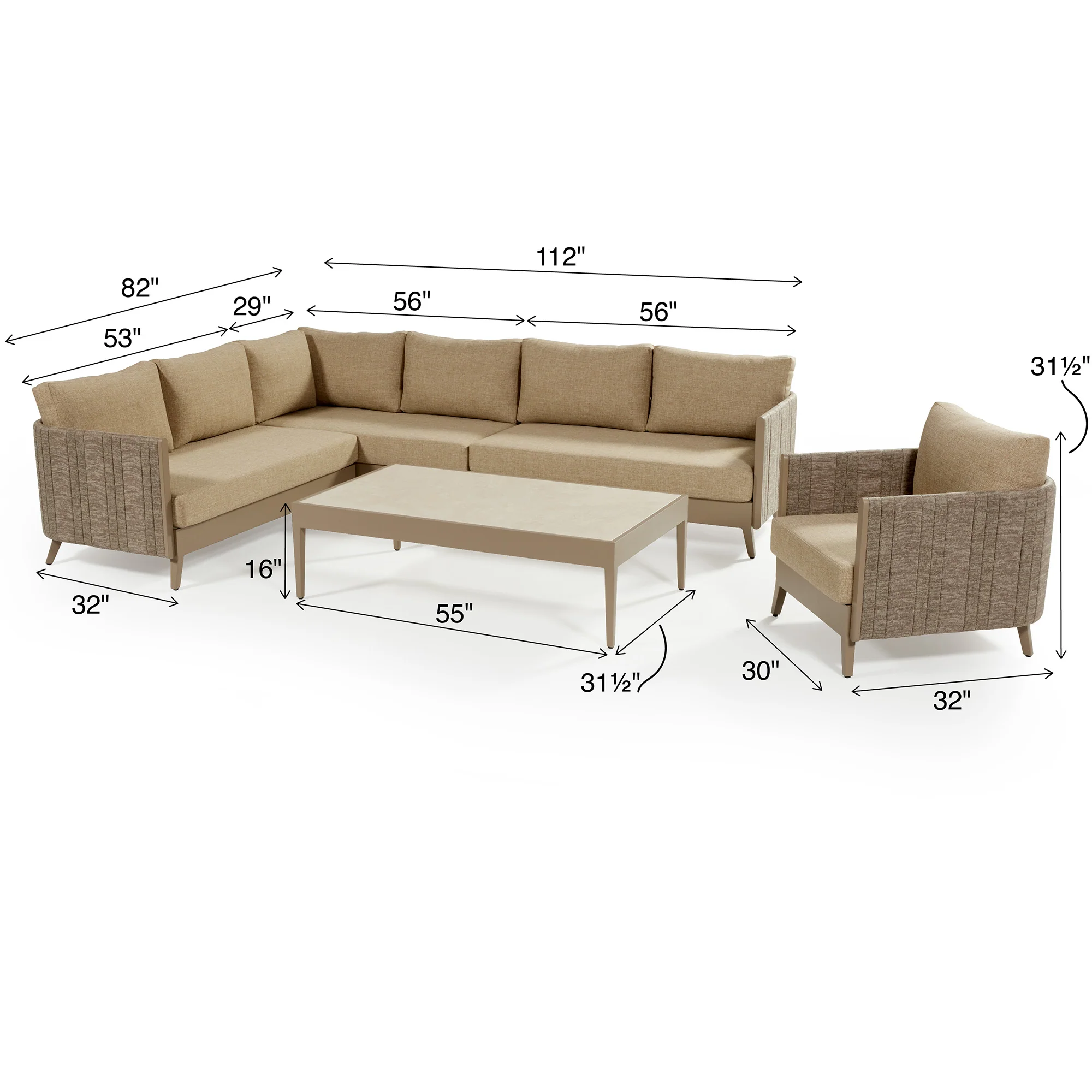 Sectionnel Madagascar avec 1 fauteuil - Image 5